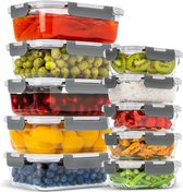 Stosh Vershoudbakjes - Meal Prep Bakjes - Lunchbox - Diepvriesbakjes - Vershouddoos - 10 Stuks - 5x1050ML & 5x350ML - BPA vrij - Glas