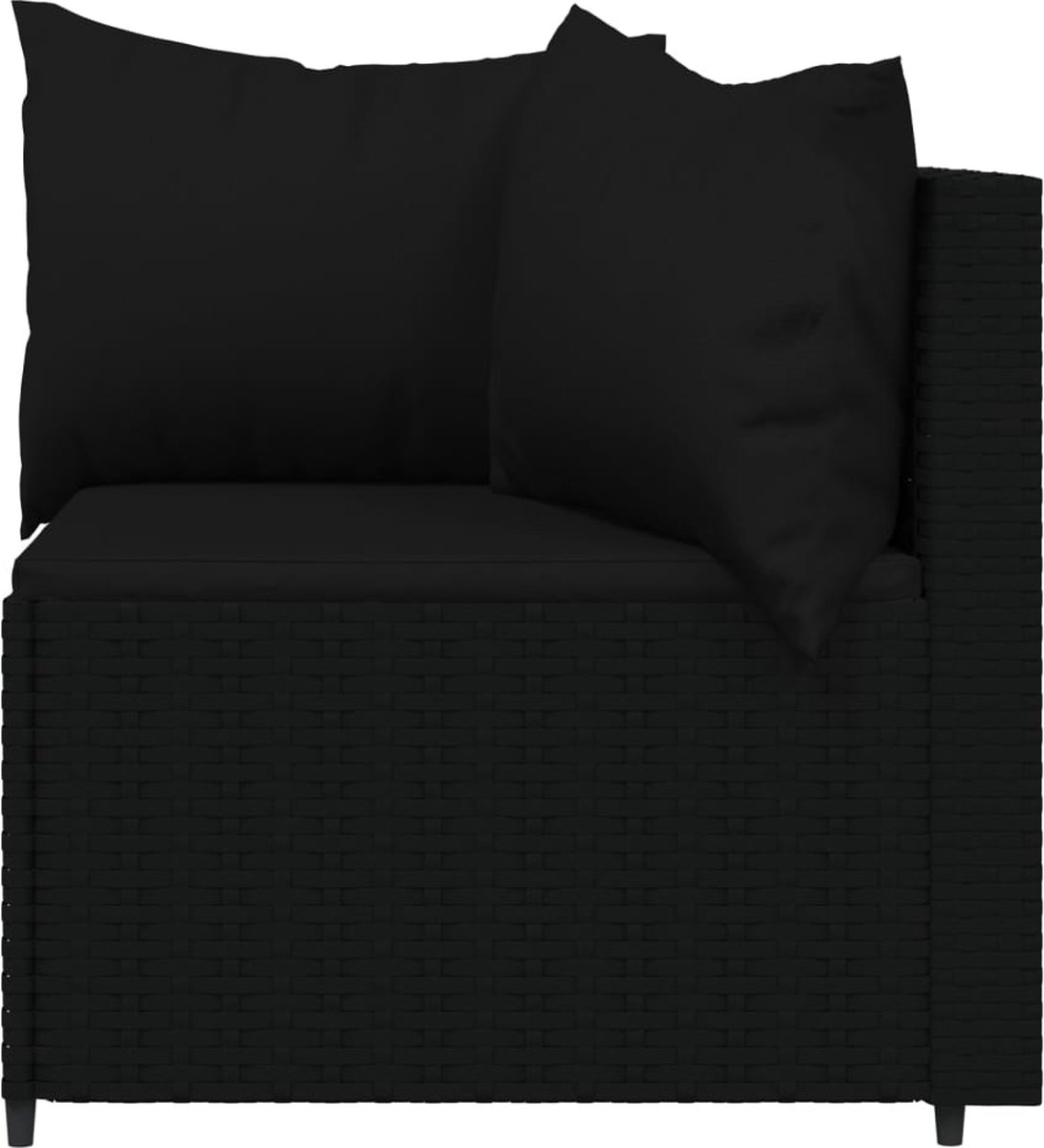 vidaXL - Tuinhoekbanken - met - kussens - 2 - st - poly - rattan - zwart thumbnail 3
