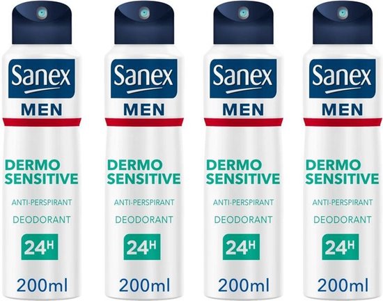 Sanex Deo Spray XL - Dermo Sensitive Men - 4 x 200 ml