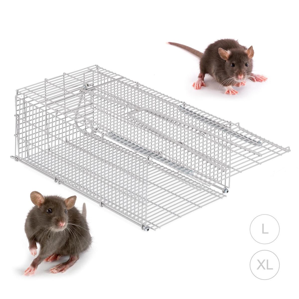 relaxdays Catch cage - souris - rats - piège à souris - piège à rat -  animal friendly M