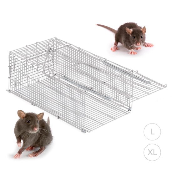 Piège à Rats Cage Argente Petits Animaux Rongeur Souris Contrôle Appâts Capture