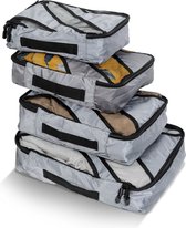 Cubes d'emballage tectoniques - Set d'organisateur de valise - Bagages à cube de compression - Sac à dos - Set de 4 pièces - Grijs