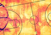 Fotobehang Abstract Basketbalveld - Vliesbehang - 400 x 280 cm