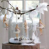 LOBERON Ensemble de 4 figurines Tadley blanc / rose