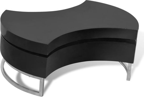 Table basse de forme réglable en noir brillant
