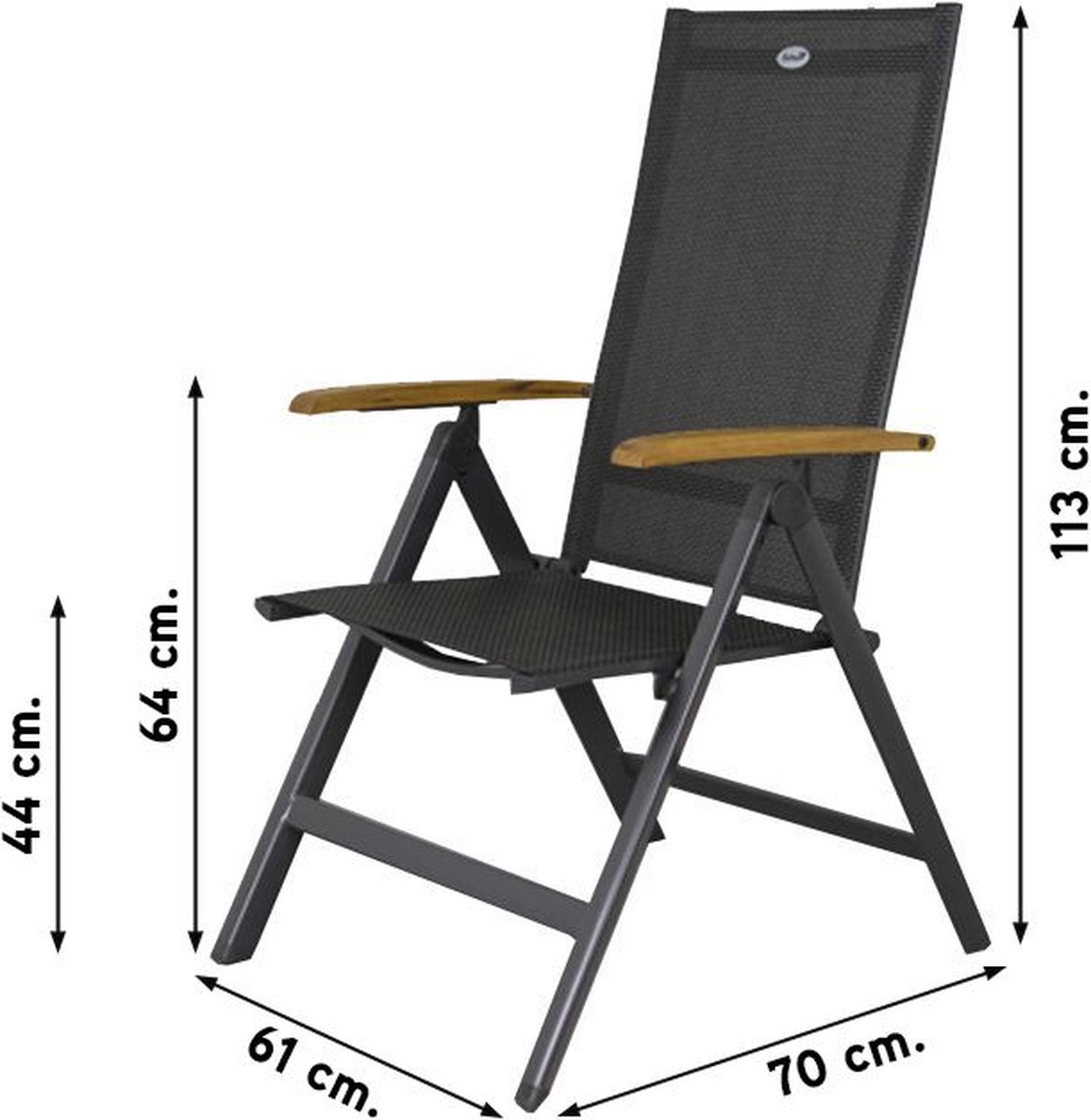 Hartman Napoli/South Wales ronde verstelbare aluminium tuinset Ø120 cm. - Teak – foto 7