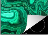 KitchenYeah® Inductie beschermer 60x52 cm - Geode - Groen - Agaat - Stenen - Kookplaataccessoires - Afdekplaat voor kookplaat - Inductiebeschermer - Inductiemat - Inductieplaat mat