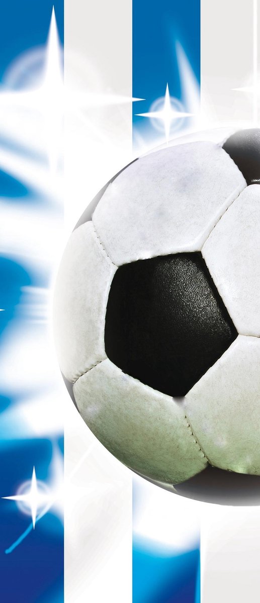 Deursticker Muursticker Voetbal | Wit | 91x211cm