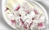 Fotobehang Vlies | Magnolia, Bloemen | Zilver | 368x254cm (bxh)