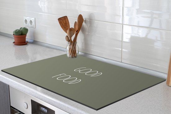 KitchenYeah® Inductie beschermer 77x51 cm - Quotes - Spreuken - Good food - Keuken - Kookplaataccessoires - Afdekplaat voor kookplaat - Inductiebeschermer - Inductiemat - Inductieplaat mat
