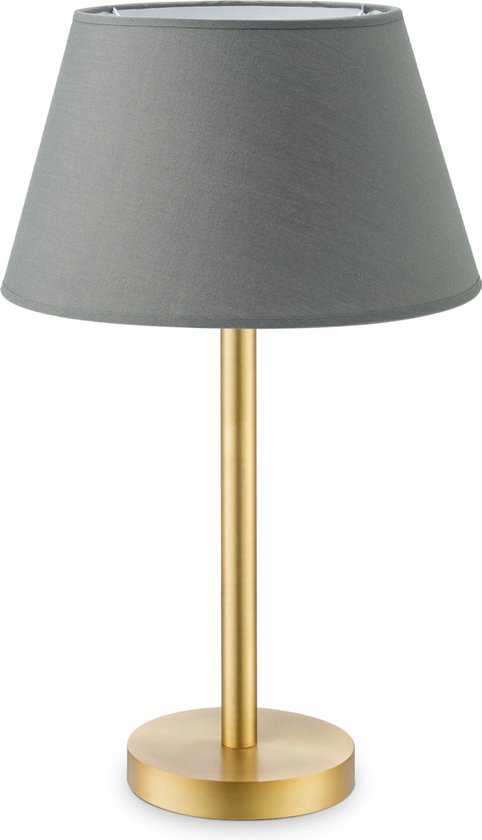 Home Sweet Home lampe de table Largo - Lampe de table Stick laiton rond incluant un abat-jour - abat-jour Ø 30 cm - hauteur de la lampe de table 38 cm - convient pour lampe LED E27 - laiton/anthracite