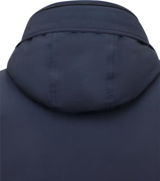 TONY BACKER Korte donsjas voor de winter, glanzend, winddicht, waterdicht, met afneembare capuchon met ritssluiting, zwart., XL
