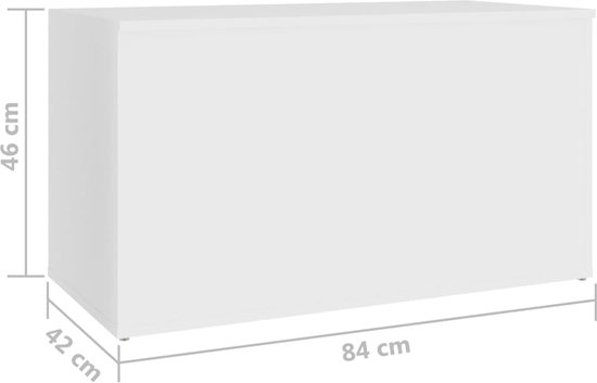 VDXL Opbergkist 84x42x46 cm bewerkt hout wit