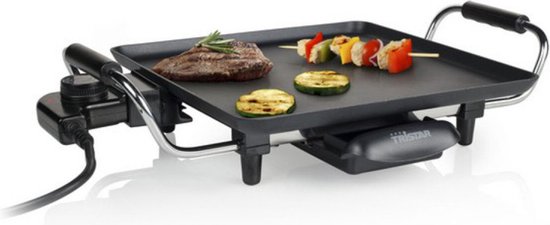 Tristar Bakplaat BP-2958 - Gourmet bakplaat voor op tafel - Grillplaat 28 x 28 cm - 2 personen - Met regelbare thermostaat - Anti-aanbaklaag - Zwart — afbeelding 5