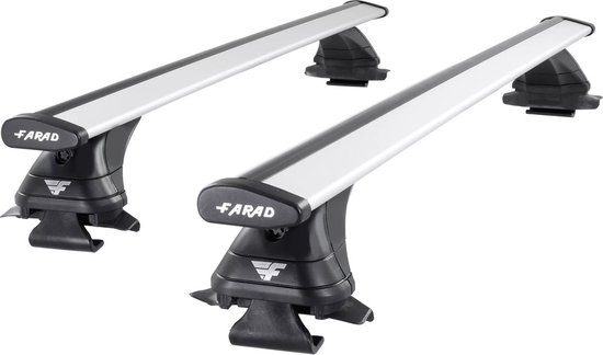 Galeries de toit adaptables pour Volvo XC90 à partir de 2015 rails de toit ouverts - Aluminium - Capacité de charge élevée 100kg - Wingbar Argent - Merk Farad