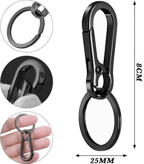 Sleutelring roestvrij staal klein 80 stuks karabijnhaken sleutelhangers knutselen zelf ringen karabijnhaak met draaischarnier (goud