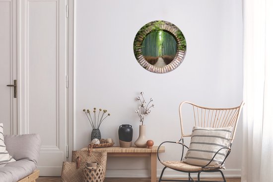 WallCircle - Stickers muraux - Cercle de papier peint - Bamboe - Forêt - Japonais - Transparent - ⌀ 30 cm - Cercle mural - Autocollant - Autocollant de papier peint rond