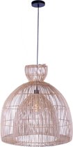 Hanglamp Rotan naturel | 1 lichts | bruin / naturel | hout | Ø 60 cm | in hoogte verstelbaar tot 165 cm | eetkamer / woonkamer lamp | modern / landelijk design