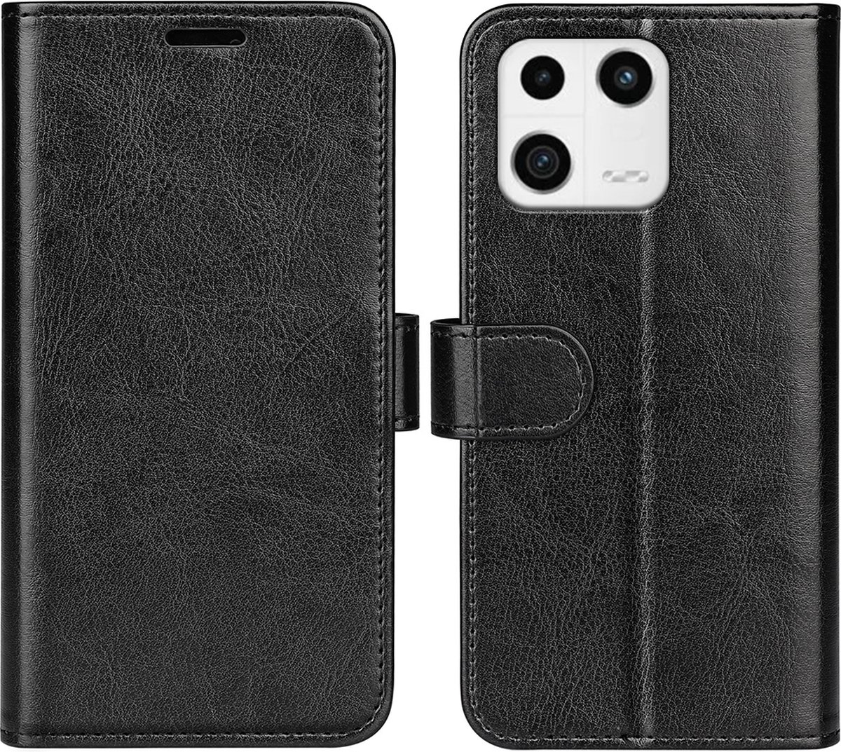 MobyDefend Hoesje - Geschikt voor Xiaomi 13 - Wallet Book Case (Sluiting Achterkant) - Zwart