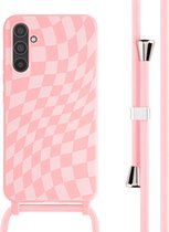 iMoshion Hoesje Geschikt voor Samsung Galaxy A34 (5G) Hoesje Met Koord - iMoshion Siliconen design hoesje met koord - Roze / Retro Pink