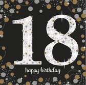 Serviettes 18 ans Happy Birthday 33x33cm 16 pièces