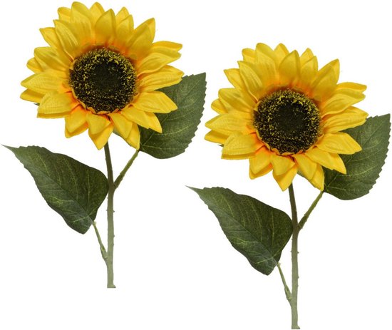 2x Tournesols jaunes fleurs artificielles 64 cm - Helianthus - Fleurs / branches Fleurs artificielles- fleurs / plantes