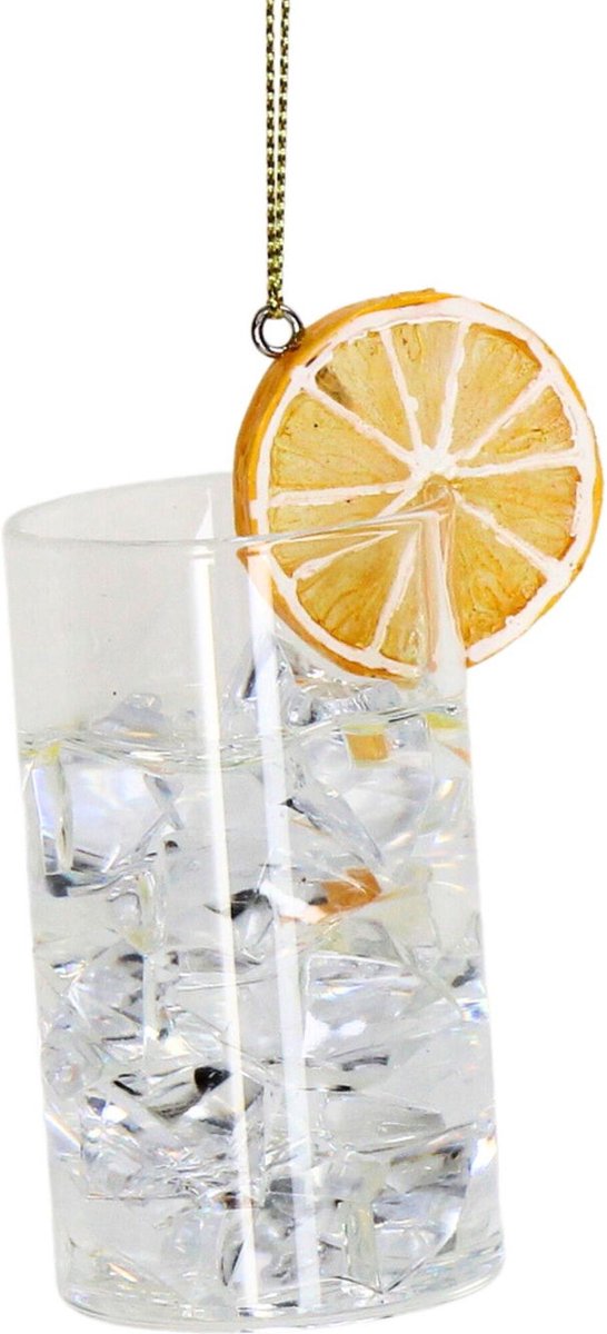 HD Collection Ornament Kerstbal – Cocktail Gin Tonic – Glas – Helder – 9 cm – Luxe Kersthanger Gin Tonic glas