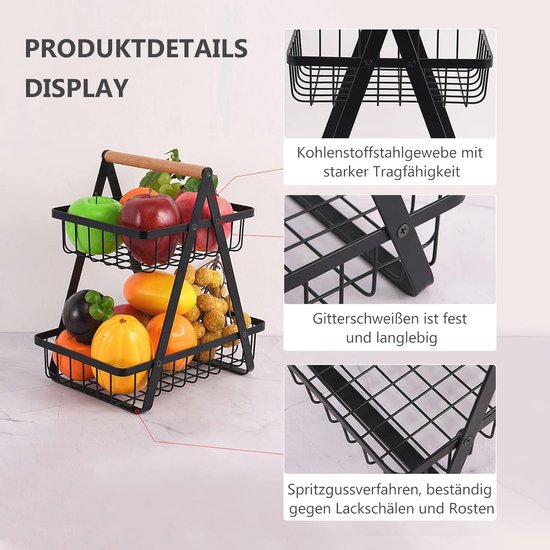 Keuken Roterende Opbergrek met 4 Wielen Multi Layer Fruit en Groente Organizer Cart voor Ruimtebesparende Aardappelen Opslag