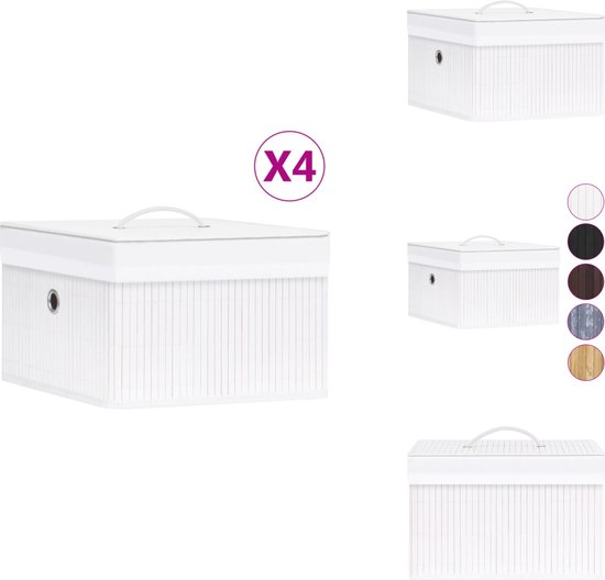 vidaXL Opbergboxen 2 st 50x30x25 cm stof crèmekleurig