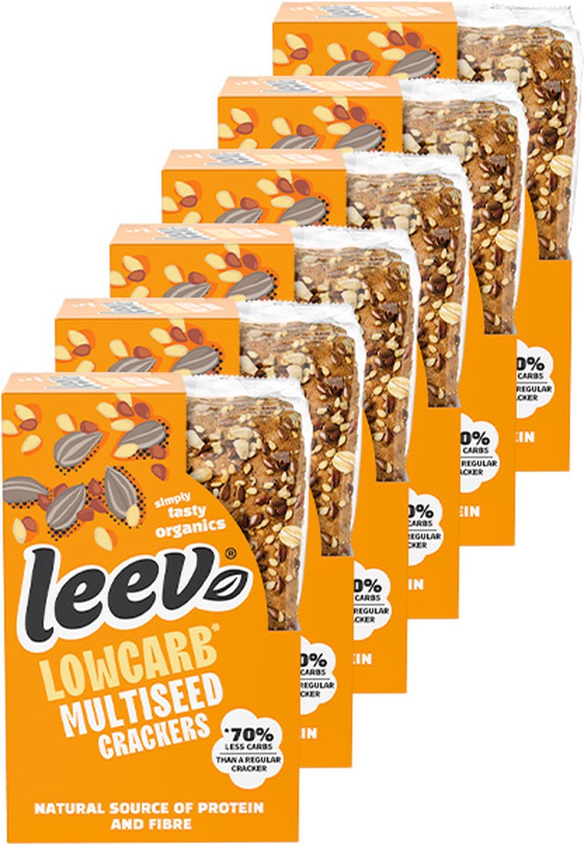 Goedkoopste Leev® Bio | Low Carb Qrackers | Meerzaden | 6 stuks | 6 x 80 gram