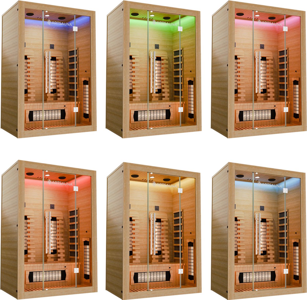 Infraroodcabine / Sauna Kiruna 130 Premium - 190 x 130 x 105 cm - Incl. LED & Bluetooth Radio thumbnail 4
