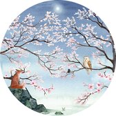 Papier peint fleuri cercle mini 95x95 cm | Pour chambre de Bébé et d'enfant | Fabriqué aux Pays-Bas | Propre conception | Design de brise-cœur