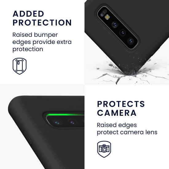 kwmobile telefoonhoesje geschikt voor Samsung Galaxy S10 - Hoesje met siliconen coating - Smartphone case in donkergrijs