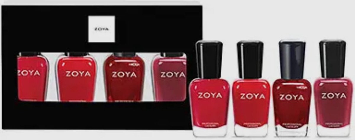 Goedkoopste Zoya - 1904 Quad Red Cadeauset - 4 Full Size Nagellakken