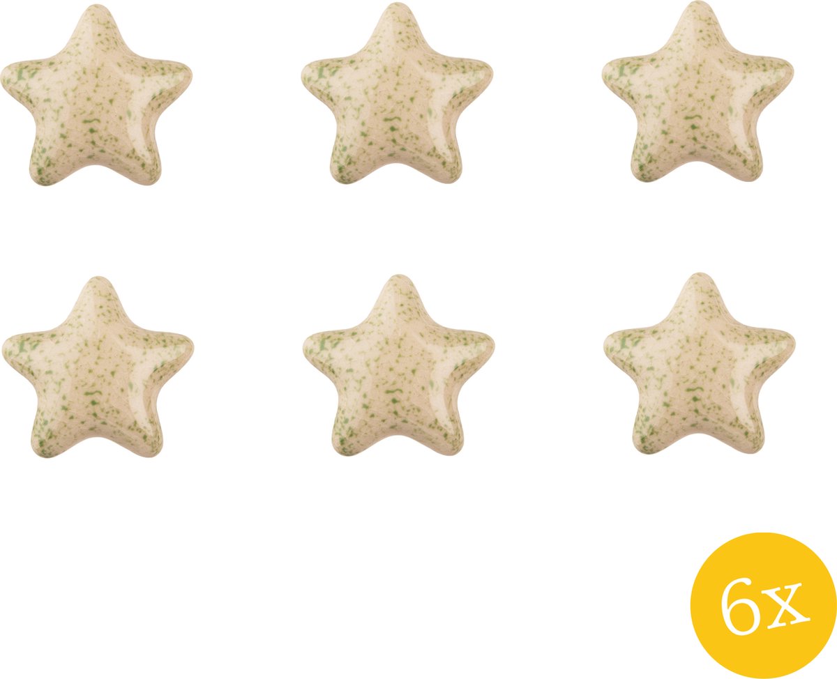 Deurknop set van 6 stuks 4 cm Groen Keramiek Meubelknop