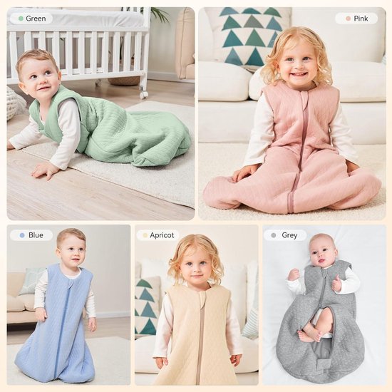 Slaapzak Winter Babyslaapzak Katoen 25 TOG Zeer Warm Meisjes Jongens 6-12 Maanden Grijs van Lictin — afbeelding 3