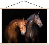 Cercle mural enfants - Paarden - Animaux - Portrait - Marron - Décoration chambre enfant - Décoration murale - 60x45 cm