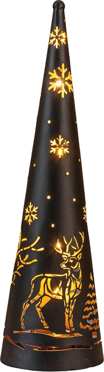 Anna's Collection - Kegel met hert en sneeuwvlok 20led classic op b...