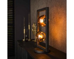 PS-Collection Stellar 2L Tafellamp - 30x20x55cm - Artic Zwart - Metaal - tafellamp slaapkamer, tafellamp industrieel, tafellampen woonkamer, tafellamp zwart, tafel lamp, tafellamp slaapkamer industrieel, tafellampje