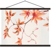 Porte-affiche avec affiche - Affiche scolaire - Vintage - Érable du Japon - Feuilles - 120x90 cm - Lattes noires