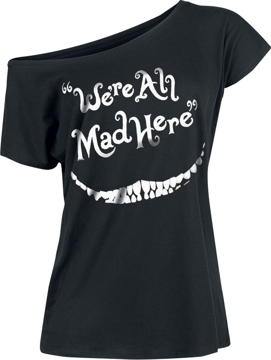 Alice In Wonderland Cheshire Cat - We're All Mad Here Dames T-shirt - zwart - L