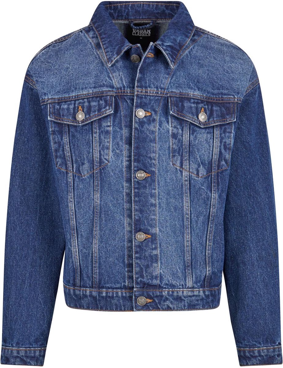 Urban Classics Heavy Ounce Boxy Jacket jas L Katoen Basics Blauw