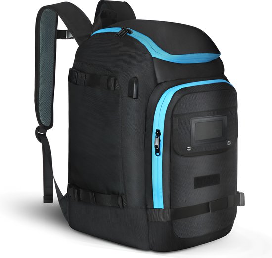 CarryQuest® - Ski-tas Outdoor Skiën - 50L - Grote Rugzak Unisex met Droog/Nat Scheiding - Waterdicht - Helmen & Laarzen - Laarzen en Handschoenen - Zwart - Wandelrugzak - Backpack Organizer