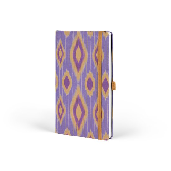 Carnet Castelli Milano A5 Ikat - Lilas Sable - contenu avec des lignes - 130x210 mm - Made in Italy