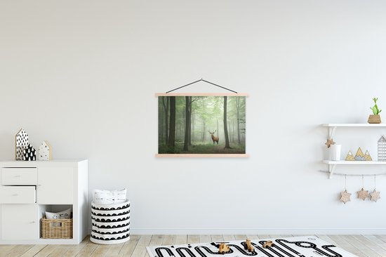 Affiche scolaire - Cerf - Forêt - Arbres - 90x60 cm - Lattes vierges