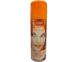 Haarspray of haarverf - kleur oranje - verkleed accessoires - 125 ml - volwassenen en kinderen - carnaval