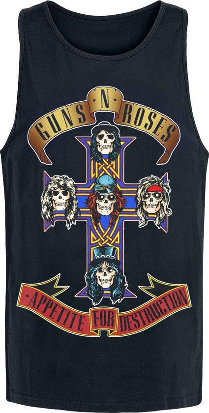 Débardeur Guns N' Roses Appetite For Destruction noir S en Katoen - Produits dérivés du groupe, Groupes