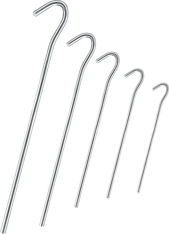 Foto: Anti rost tent pegs 4 mm length 200 mm round profile galvanised steel securing tents campsite pack of 50