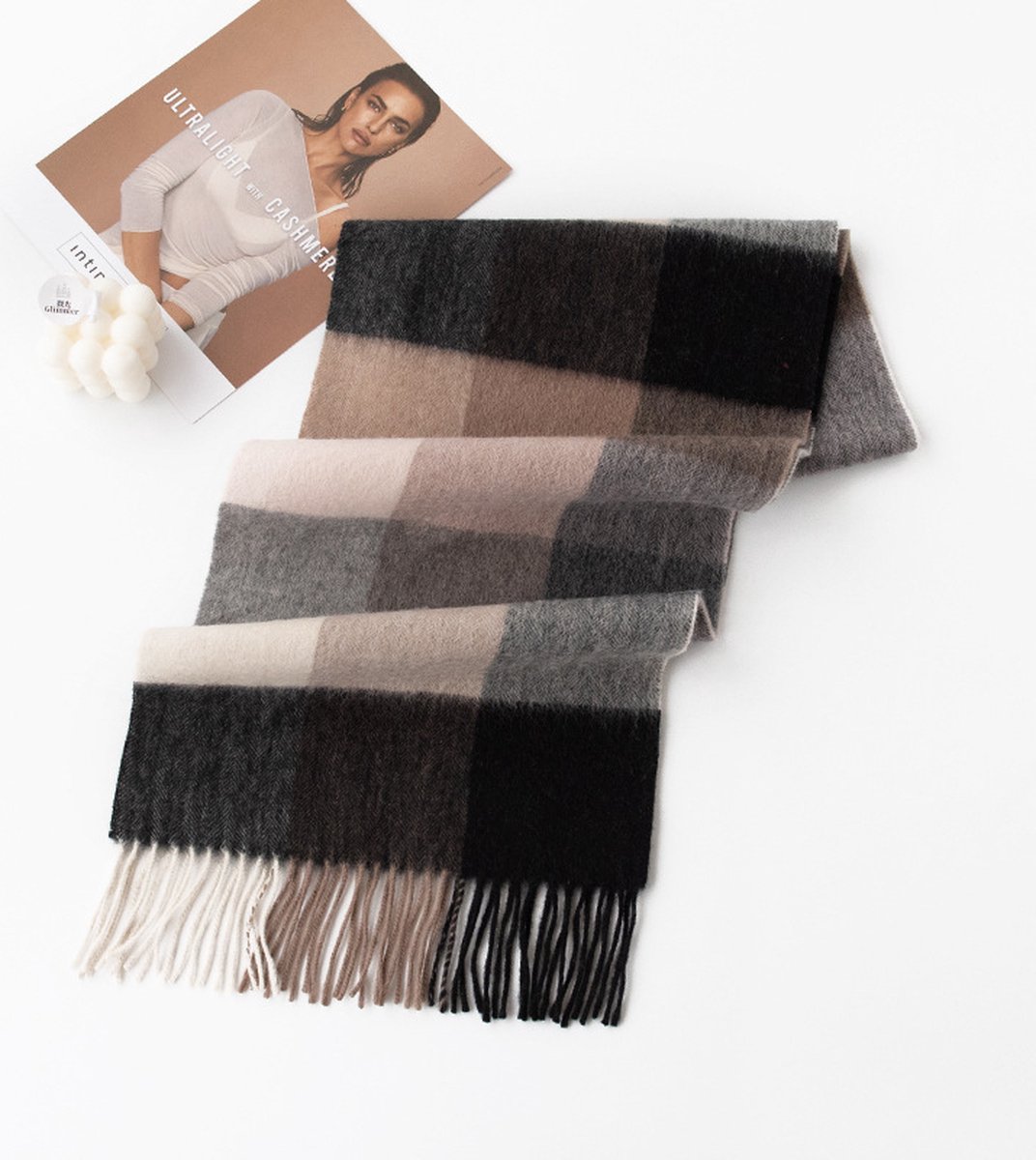 Winter Tartan Sjaal - Vrouwen Lange Plaid Tartan Sjaals Warm Wraps Wol Britse Stijl Voor Dames Spinning Kwastje Sjaal Lange Stole, Blauwgroen, one size