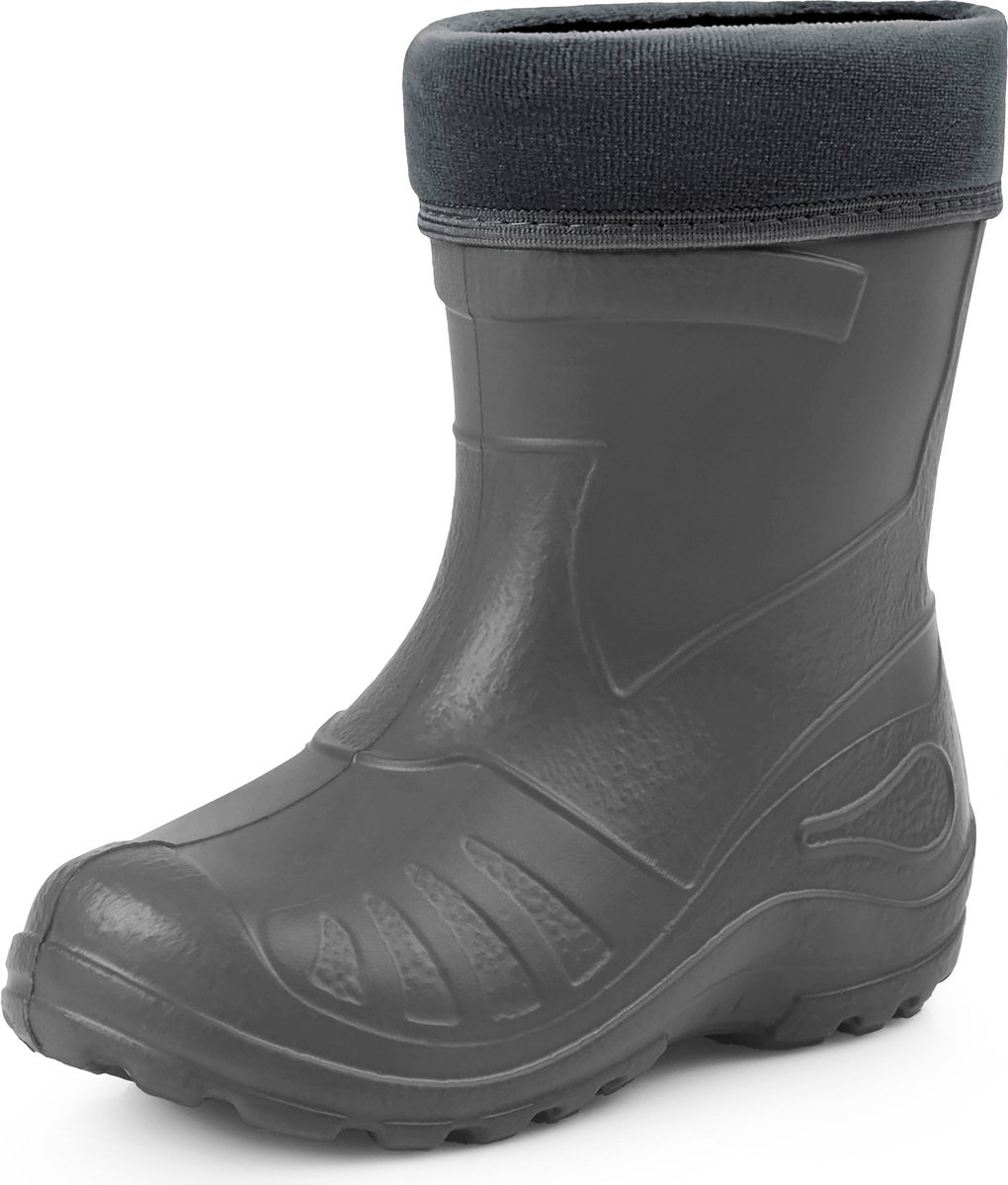 Ladeheid LA-KL-050 Kinder Regenlaarzen - Rubber - met Binnenschoen - EVA - Wasbare Binnenschoen - Grafiet - 25